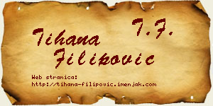 Tihana Filipović vizit kartica